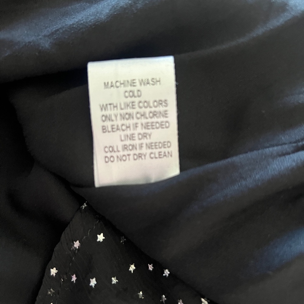 Black  empire waist dress with tiny sliver stars size 1x - Picture 10 of 11